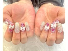 ナナズネイル 魚町店(NANA’sNail)/ハートとリボンキラキラすぎる！