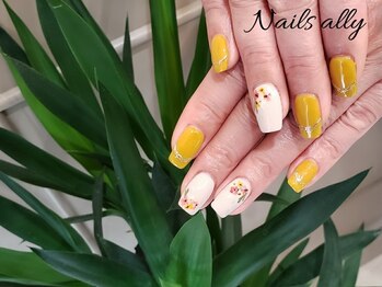 ネイルズアリー 立川店(Nails ally)/春色×ミモザ×ドライフラワー