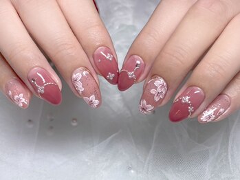 ネイルマジック 仙台一番町店(NAIL MAJIC)/桜手描きフラワーネイル
