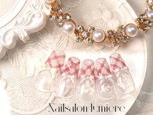 リュミエール(Lumiere)/チェックリボンネイル