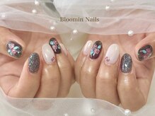 ブルーミンネイルズ(Bloomin Nails)/刺繍風薔薇ネイル