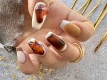 ネイルアイラッシュサロン ジョアアンジェ 難波店(joie ange)/べっこうネイル　カジュアル　