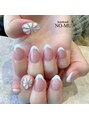 ノーム ネイル(NO-MU)&nbsp;フレンチ×ぷっくりお花アート