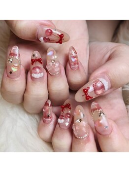 さくらんぼキラキラネイル