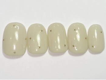 ネイルメゾン 渋谷店(NAIL MAISON)/シンプルベージュストーン￥5500