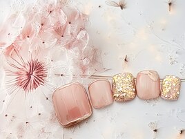 ピンクベージュ×ゴールド