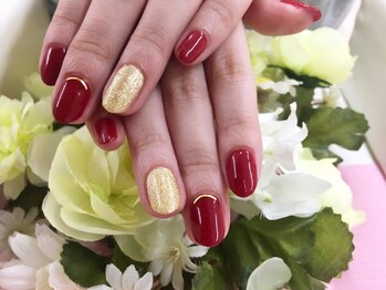 プルミエ ネイル(Premier Nail)/レッドネイル★華やか