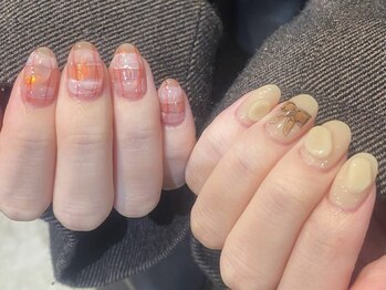 ファンクションネイルズ 表参道 原宿(FUNCTION NAILS)/チェックネイル/リボン