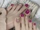 エンジェルズ ネイル サロン(Angel’s nail salon)の写真/《年中いつでも可愛い足先》フットネイルで気分UP*オーロラ/ミラー¥8,980*ハンドネイルが出来ない方にも◎