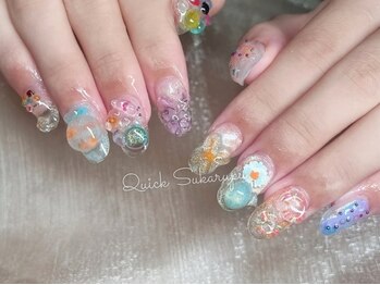 クイックスカルプ 高田馬場(Quick Sukarupu)/金魚鉢*ニュアンス風夏ネイル