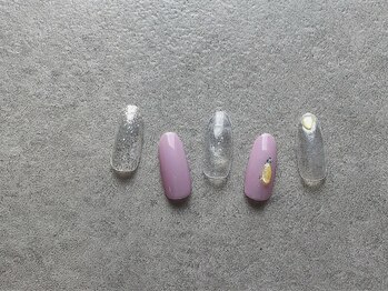 ドレス ネイルアンドアイラッシュ 三国(Dress)/ピンク×グレーnail