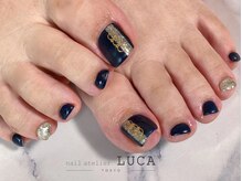 ネイルアトリエルカ(nail atelier LUCA)/W-376 大人上品ネイビーネイル