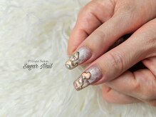 シュガーネイル(sugar nail)/ピンクマグネットネイル