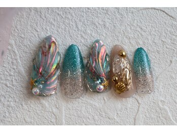 ココネイル/夏・マーメイドネイル