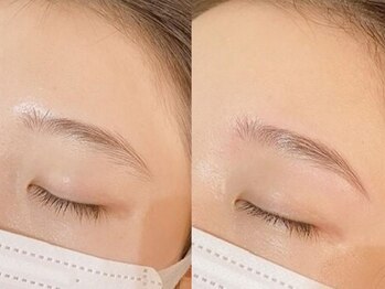 アロマスイーツ(AromaSweets)の写真/【眉毛のspecialist】ハリウッドブロウリフト×精密な間引き×プロメイク指導付◎毛流れ/濃さを根本解決！