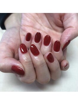 イーエムエー(e.m.a)/パラジェル【シンプル赤ネイル】