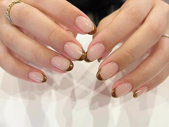 アイネイルズ 梅田店(I nails)/ブラウンミラーフレンチ¥9700