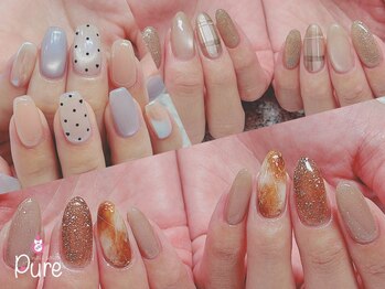 ピュア(Pure)の写真/【選べるPureサンプル♪】大人可愛いネイルなら当店におまかせ★あなただけのオリジナルデザインも☆