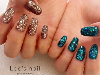 ロアズネイル(Loa's nail)/グリッターワンカラー【色混ぜ】