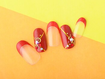 ダッシングディバ エキュート 立川店(DASHING DIVA)/赤フレンチネイル