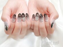 ヒールネイル(heal nail)/magnet×黒グラデ×ストーン