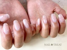 ネイルトリート 茨木駅前店(NAIL TREAT)/ナチュラルカラー×ラメ