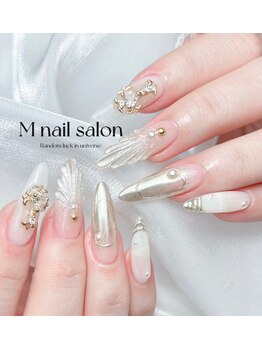 Mネイル/ミラー｜ホワイトグラデーション