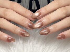 卒業式ネイル♪上品ブラウンマグ