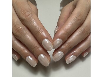 ハナンネイル(HANAN nail)/ホワイトミラーネイル