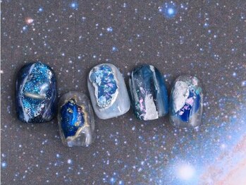 ゆびノさき/ブルー☆ニュアンスネイル