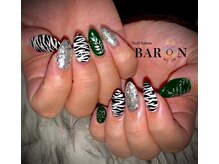バロン 新宿店(BARON)/ゼブラ柄ネイル