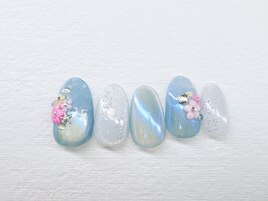 水面フラワーネイル