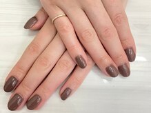 ミエルネイル 天神大名(miel nail)/お客様ハンド：ブラウン