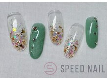 スピードネイル アンド アイ 宮交シティ店/#165【金箔×ラメ】