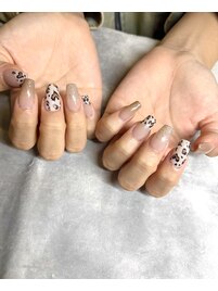 秋ネイル#レオパードデザイン