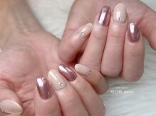 リッシュ ドゥ(RICHE deux)/ピンクミラー×ベージュ