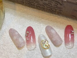 定額M雪結晶　冬ネイル　ニット
