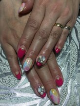 シュエット(Chouette)/マーブル＆フラワーアートネイル