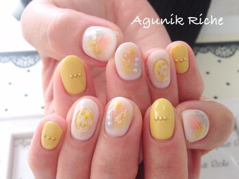 アグニークリッシェ(Agunik Riche)/【押し花ネイル】