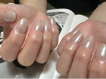 デューネイルスタジオ(dew nail studio)/ピンクグレージュ ミラー