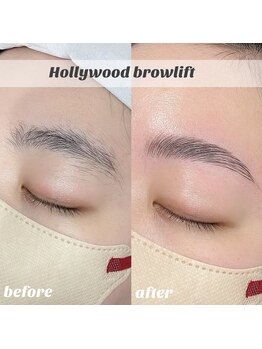 ミアラッシュバイオンフリーク(miiia lash by ON fleek)の写真/ハリウッドブロウリフト◎眉毛の毛流れ自由自在♪ご自宅でもお手入れしやすいデザインをご提案☆