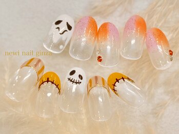 ネウィ ネイル 銀座(newi nail)の写真/パラジェルやトレンドをおさえた秋ハロウィンおすすめなデザイン！丁寧に理想を形にします☆