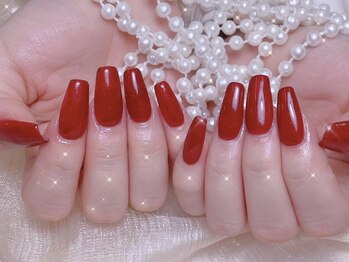 シーアンドビーネイル(C&B Nail)/シンプルレッドワンカラー