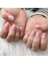 ハートホロ×ピンクネイル