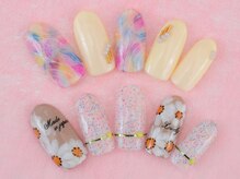 リコ ネイル(RIKO NAIL)/甘さ控えめフラワーネイル