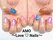 アモ ラブネイルズ(AMO Love nails)/カラフルニュアンスネイル