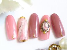 トータルビューティーアンドアズフローラ(Total Beauty & a`s Flora)/ピンク・春の大理石ネイル☆