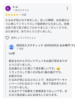 サロンドデュイ/たるみが気になるお客様の声