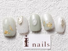 アイネイルズ 梅田店(I nails)/ニュアンスミラー天然石￥8200