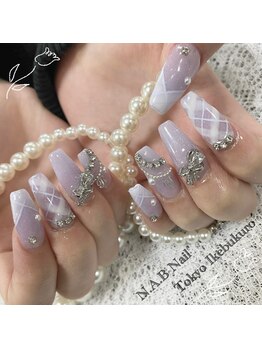 エヌエービー(N.A.B.)/ギンガムチェックネイル